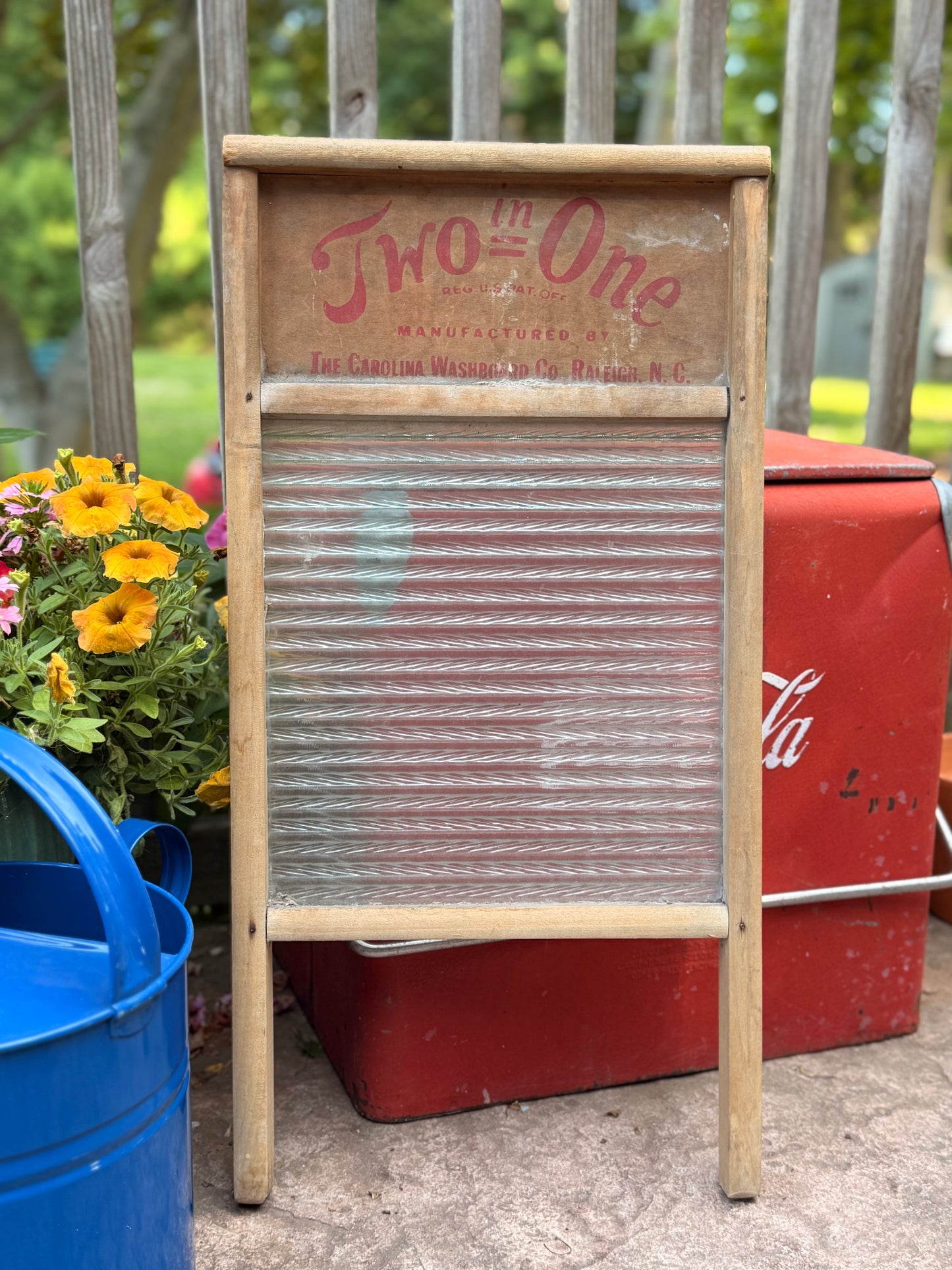 Vintage "Two in One" Glass Washboard