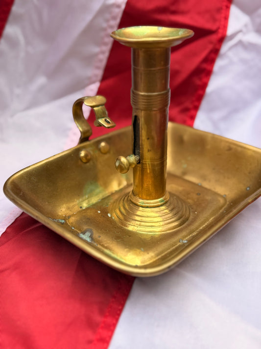 19th Century Antique Brass Chamberstick