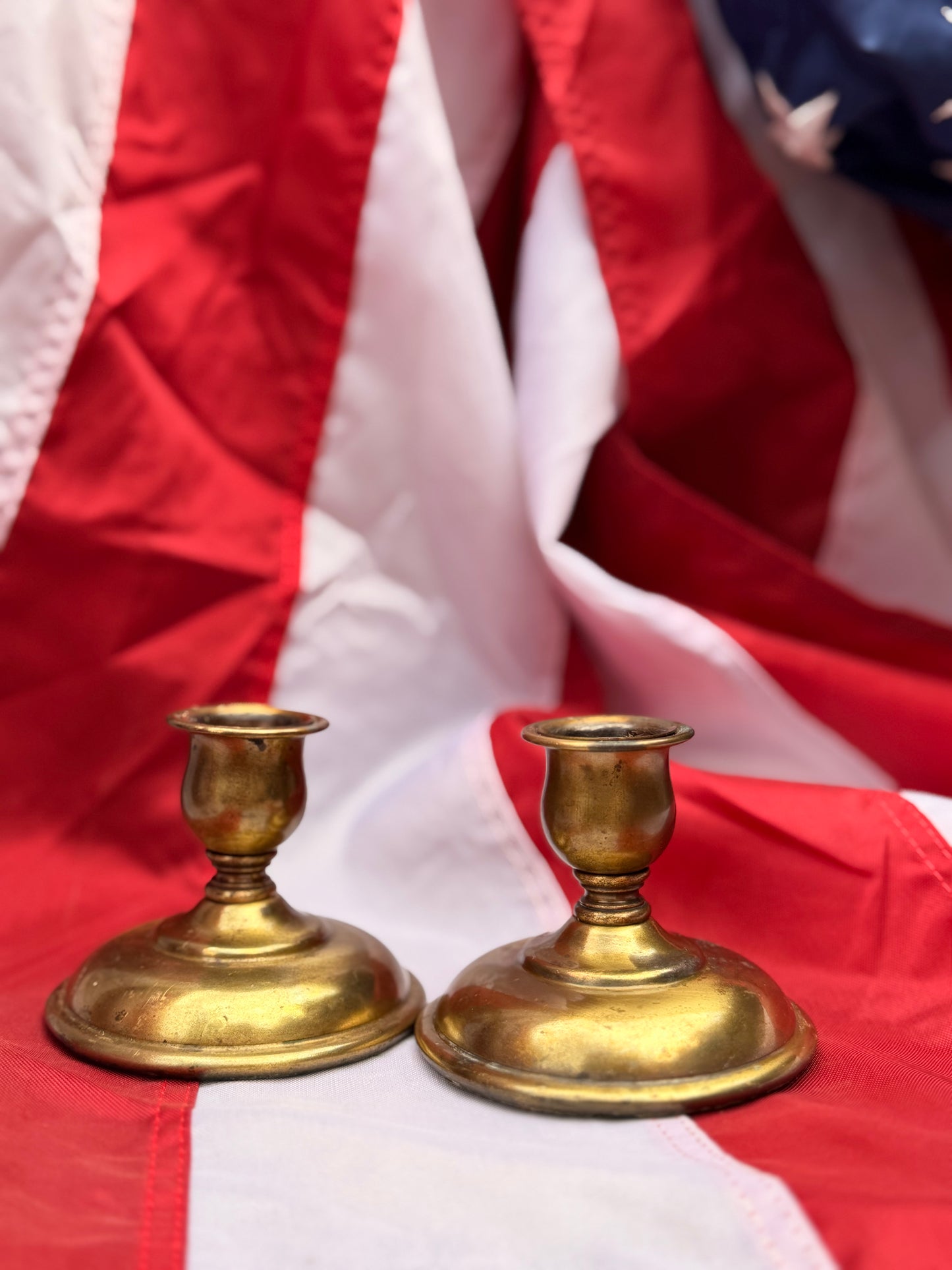 The Patriot's Hearth Vintage Brass Baluster Candlesticks - Pair