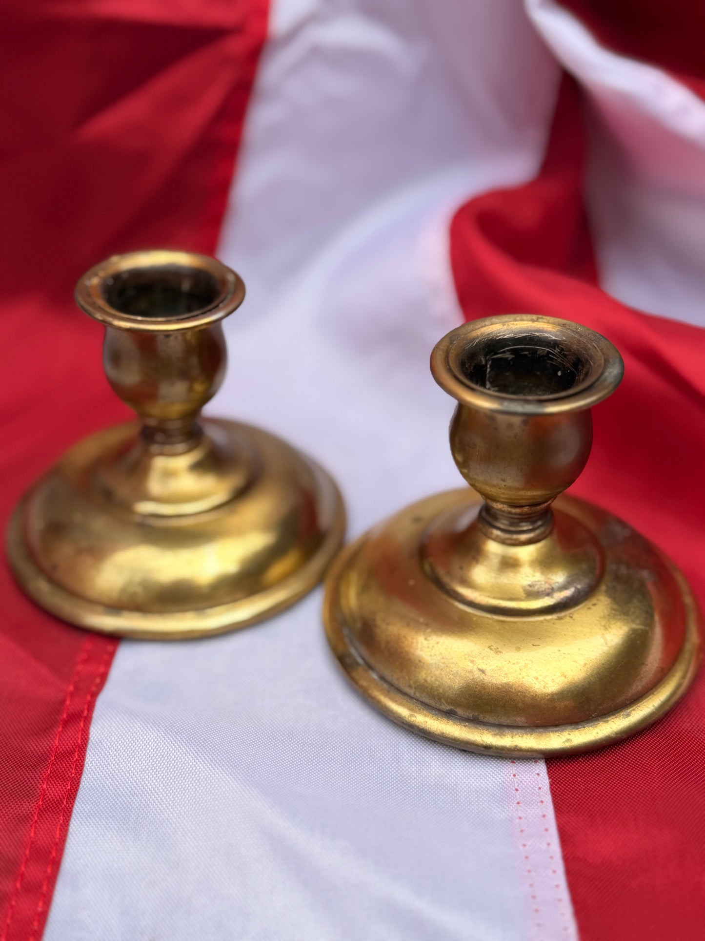 The Patriot's Hearth Vintage Brass Baluster Candlesticks - Pair