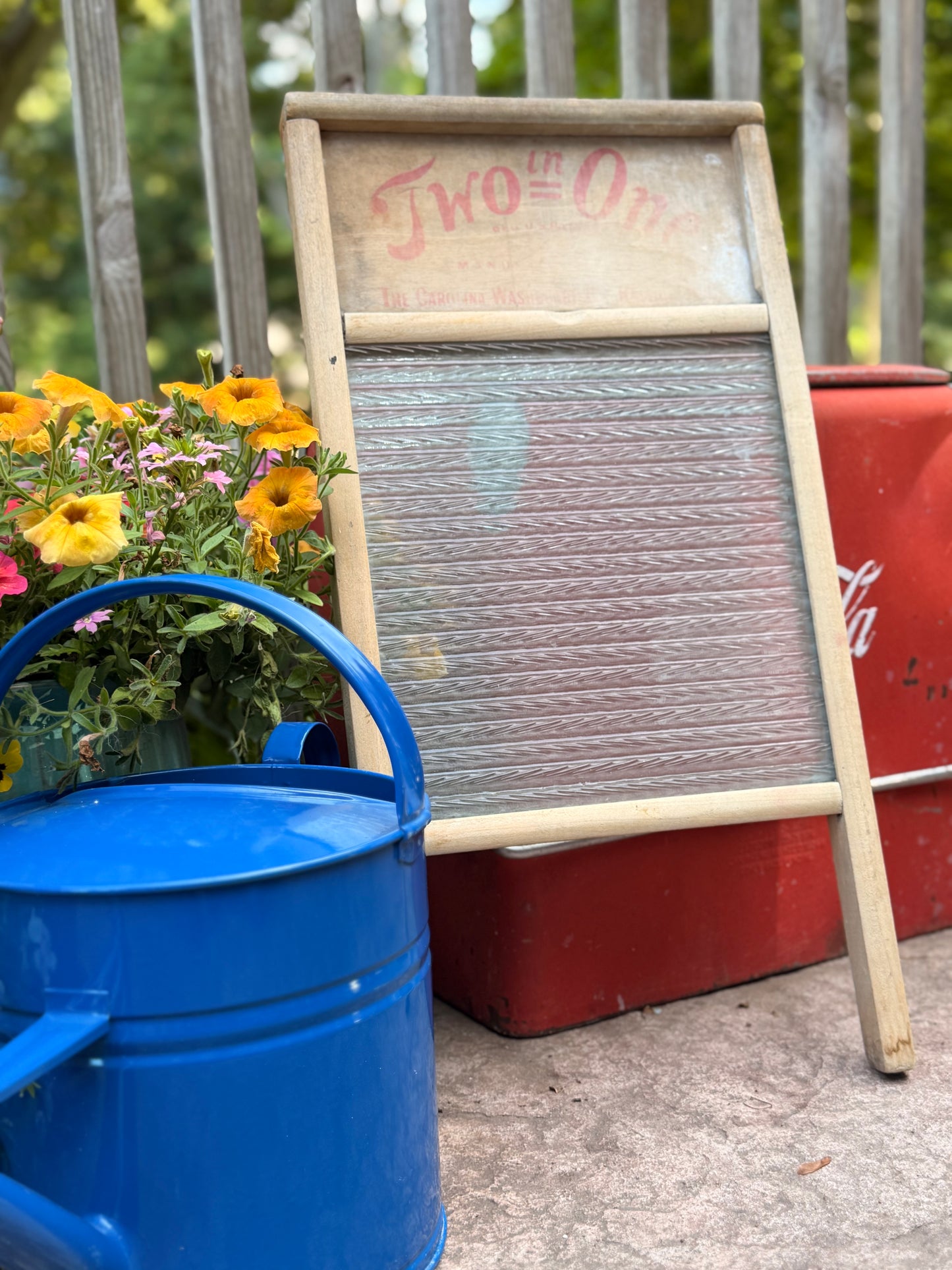 Vintage "Two in One" Glass Washboard